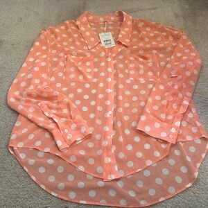 Free People Polka Dot Button-Up Shirt New Size Medium